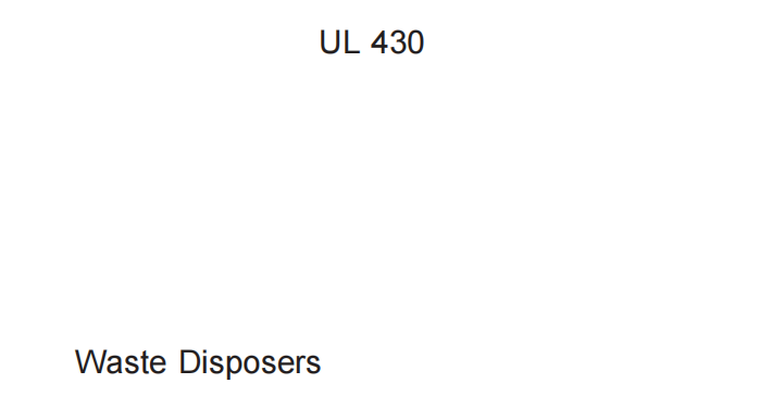 UL_430__2007_Standard_for_食品垃圾处理机标准